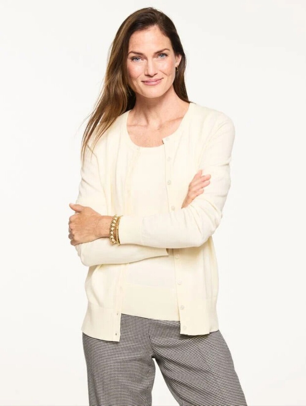 Talbots Charming Cardigan Ivory XL
